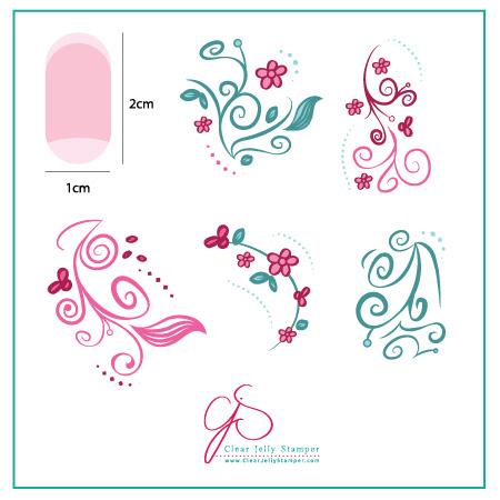 Clear Jelly Stamper- CjS-013- Floral Swirl #1