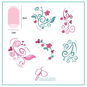 Clear Jelly Stamper- CjS-013- Floral Swirl #1