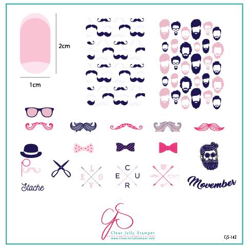 Clear Jelly Stamper- CjS-142- Hippest Movember