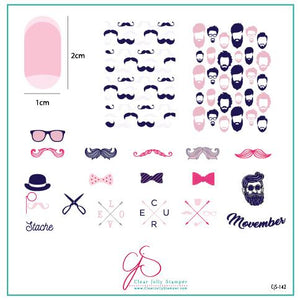 Clear Jelly Stamper- CjS-142- Hippest Movember