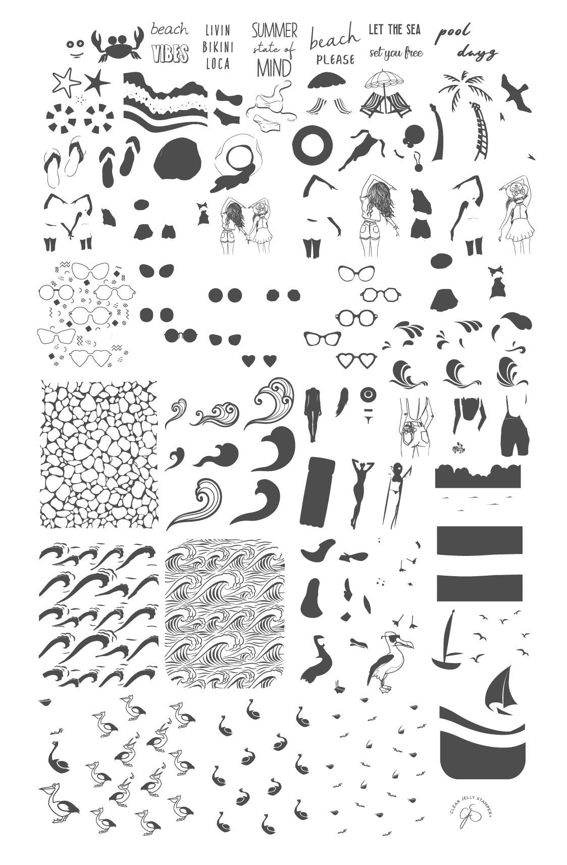 Clear Jelly Stamper- CjS-159- Beach Day