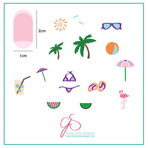 Clear Jelly Stamper- CjS-016- Summer Fun