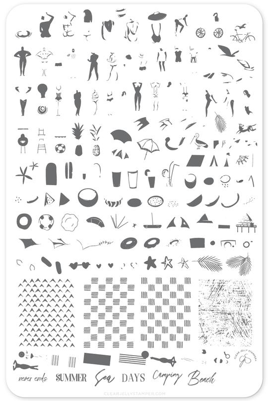 Clear Jelly Stamper- CjS-165- Summer Never Ends