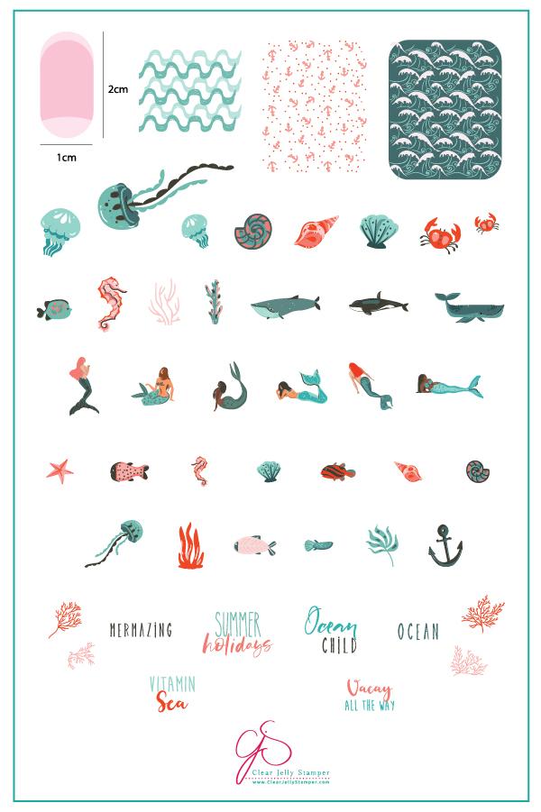 Clear Jelly Stamper- CjS-166- Mermazing