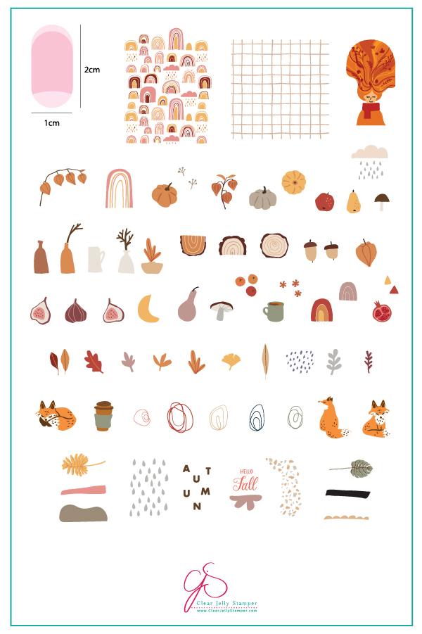 Clear Jelly Stamper- CjS-169- Autumn Trails