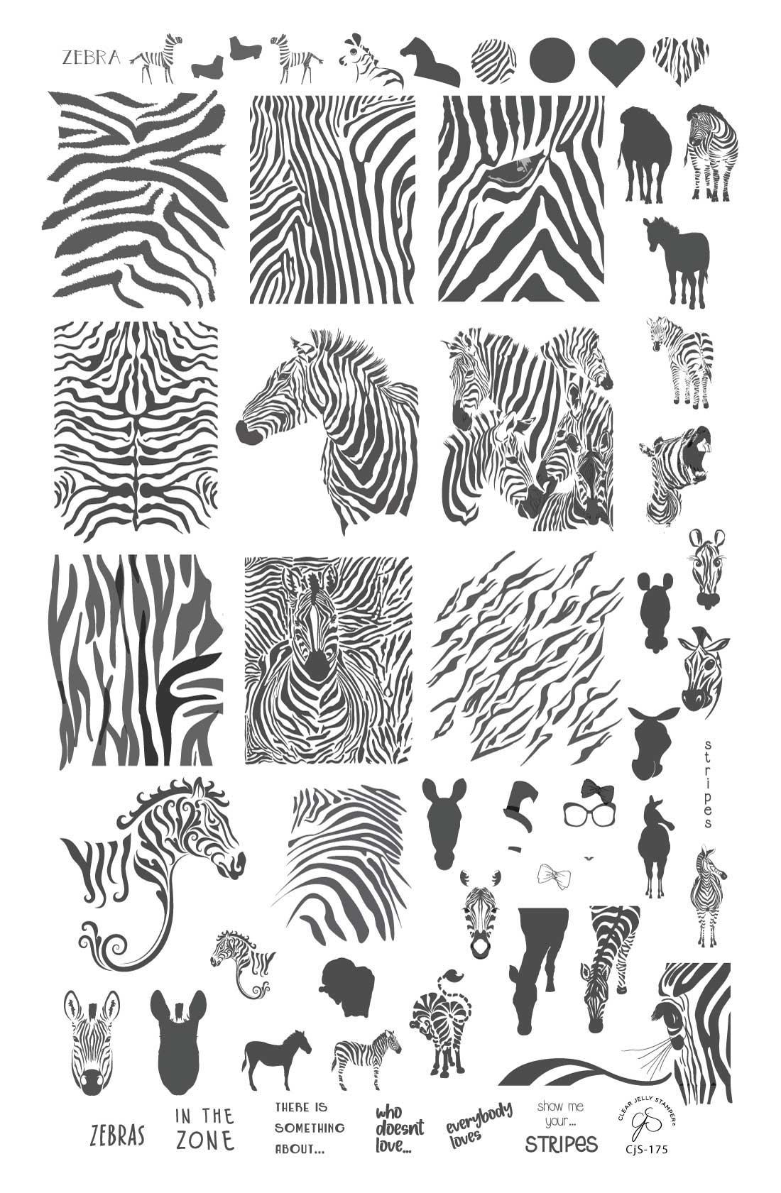 Clear Jelly Stamper- CjS-175- Wild Kingdom - Zebra