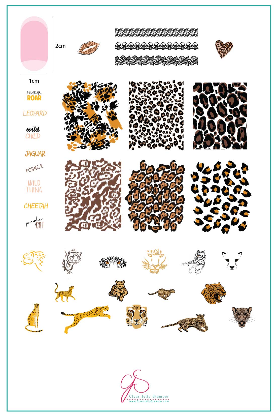 Clear Jelly Stamper- CjS-176- Wild Kingdom - Cheetah