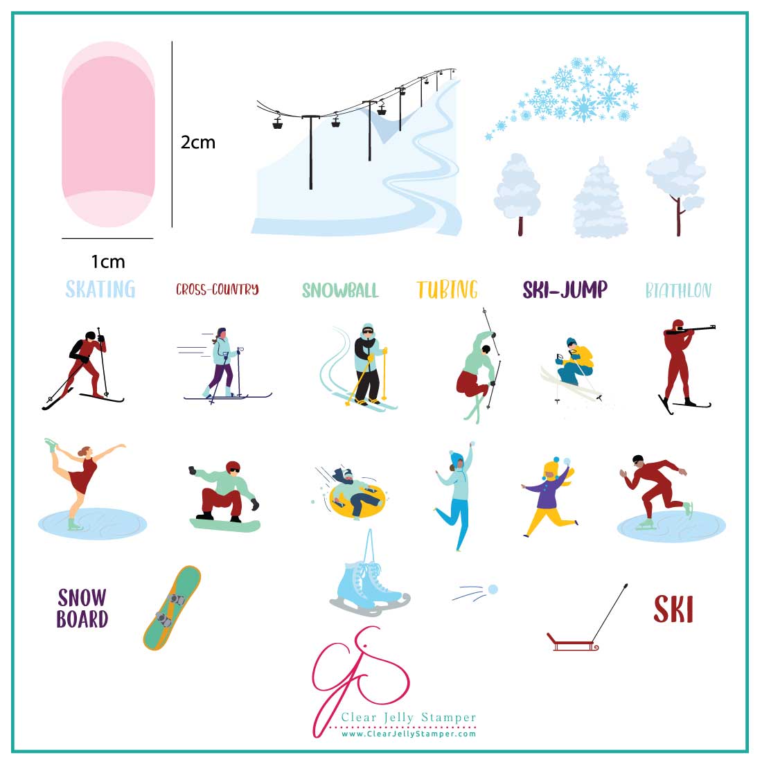 Clear Jelly Stamper- CjS-179- Sporty Winter