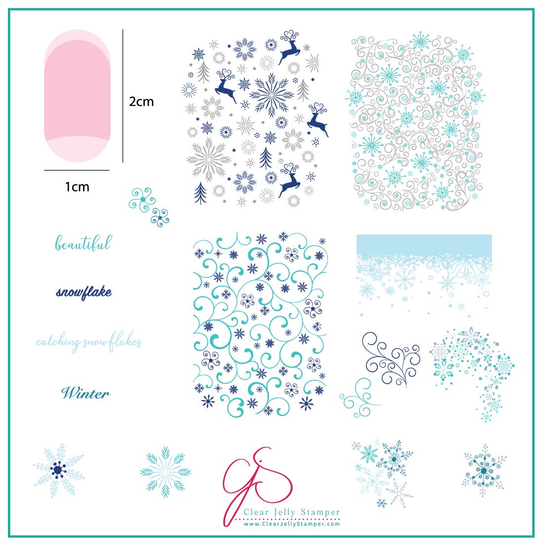 Clear Jelly Stamper- CjS-180- Catching Snowflakes