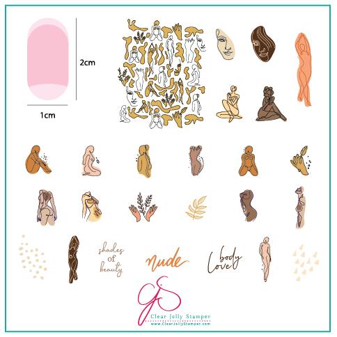 Clear Jelly Stamper- CjS-195- The Nude Series - Dare to Bare