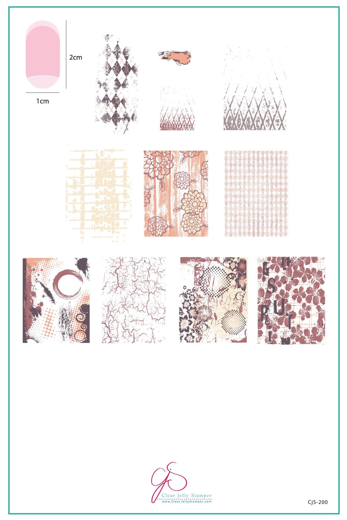 Clear Jelly Stamper- CjS-200- Grunge Series - Textures
