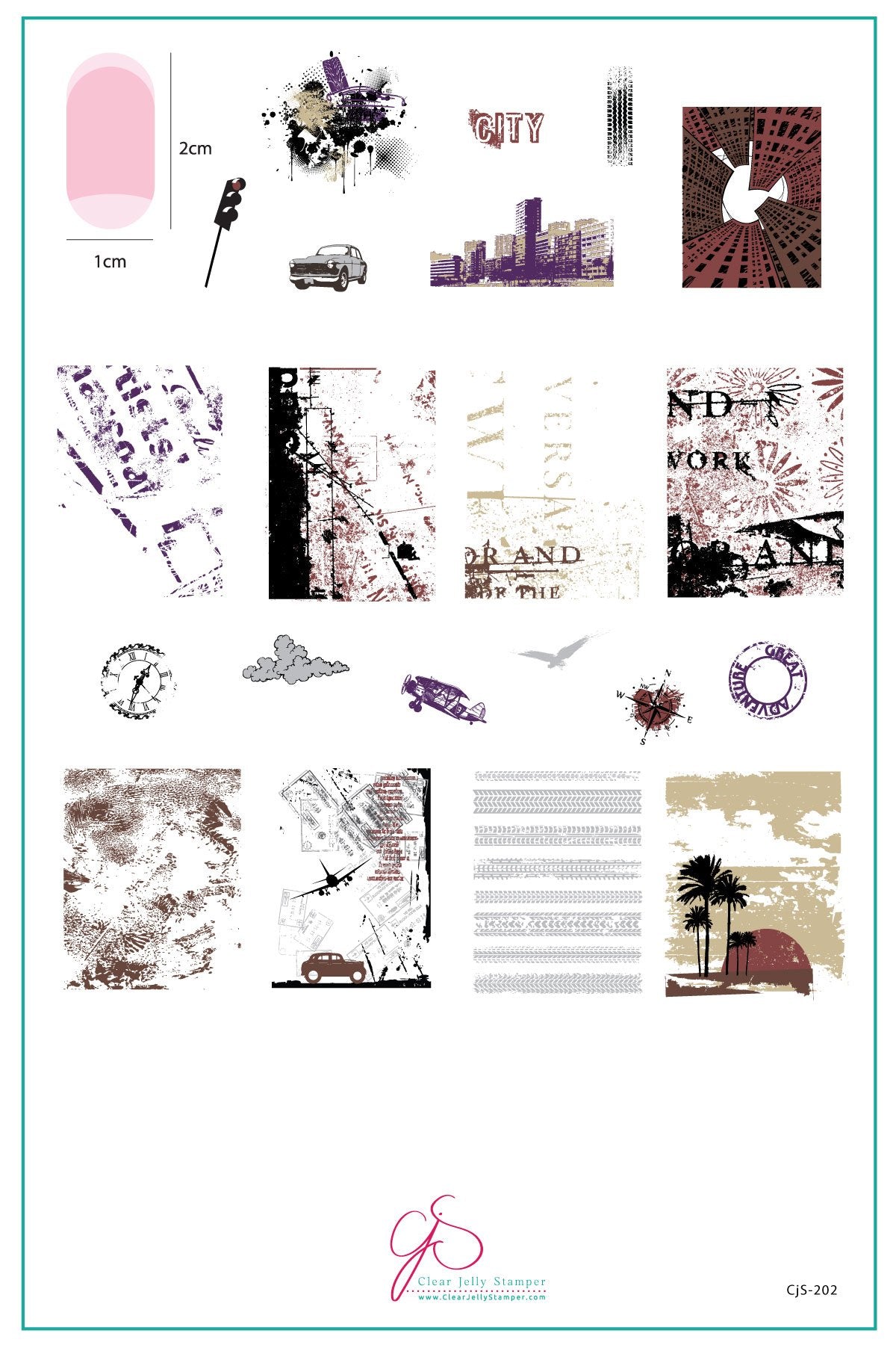 Clear Jelly Stamper- CjS-202- Grunge Series - City