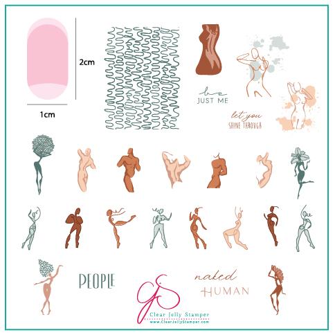 Clear Jelly Stamper- CjS-205- The Nude Series - In the Buff