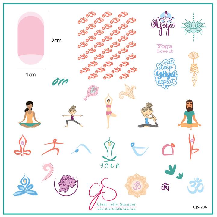 Clear Jelly Stamper- CjS-206- Eat, Sleep, Yoga, Repeat!