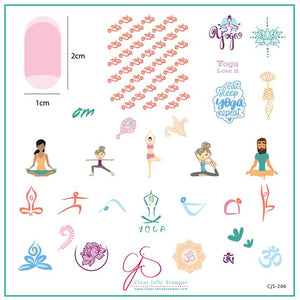 Clear Jelly Stamper- CjS-206- Eat, Sleep, Yoga, Repeat!