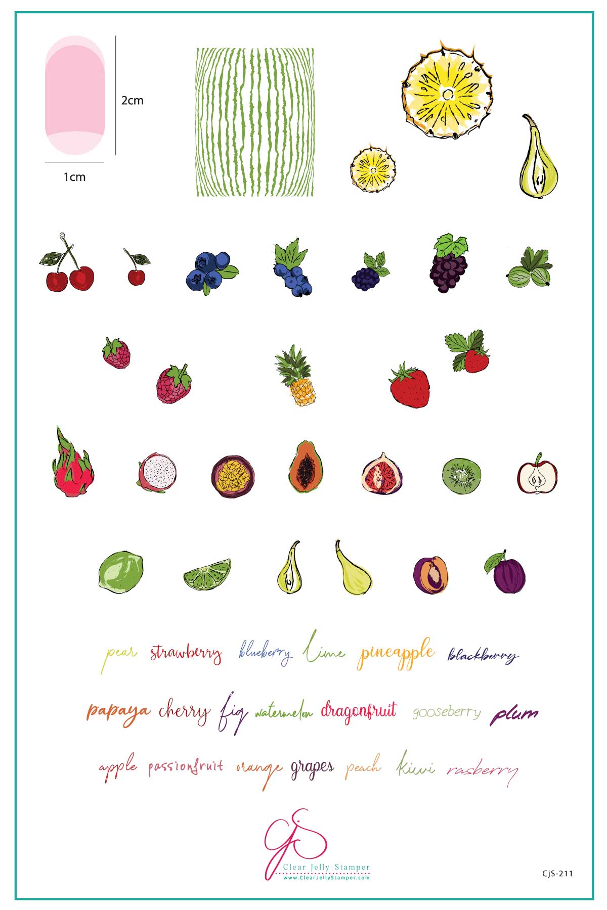 Clear Jelly Stamper- CjS-211- Fruit Cocktail Collection- Tropical Sensation