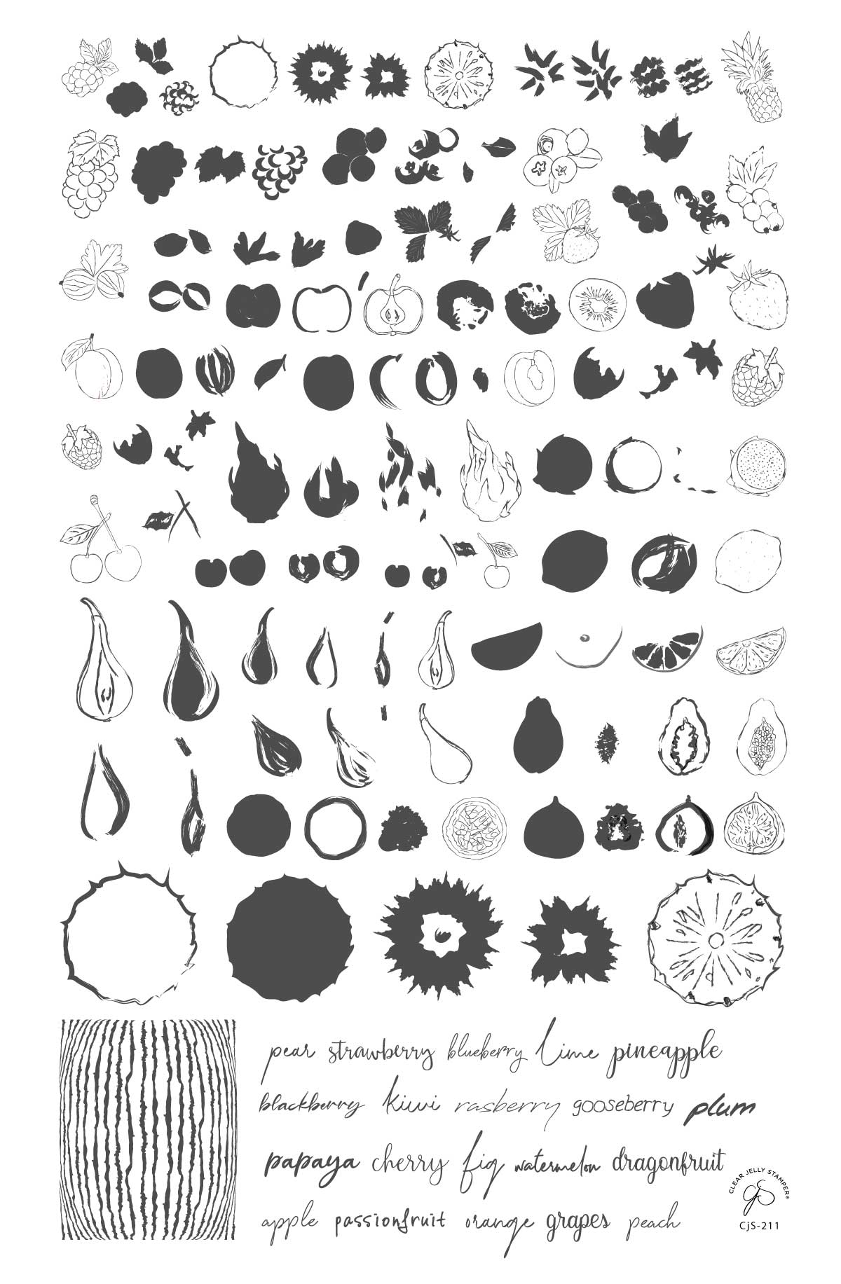 Clear Jelly Stamper- CjS-211- Fruit Cocktail Collection- Tropical Sensation