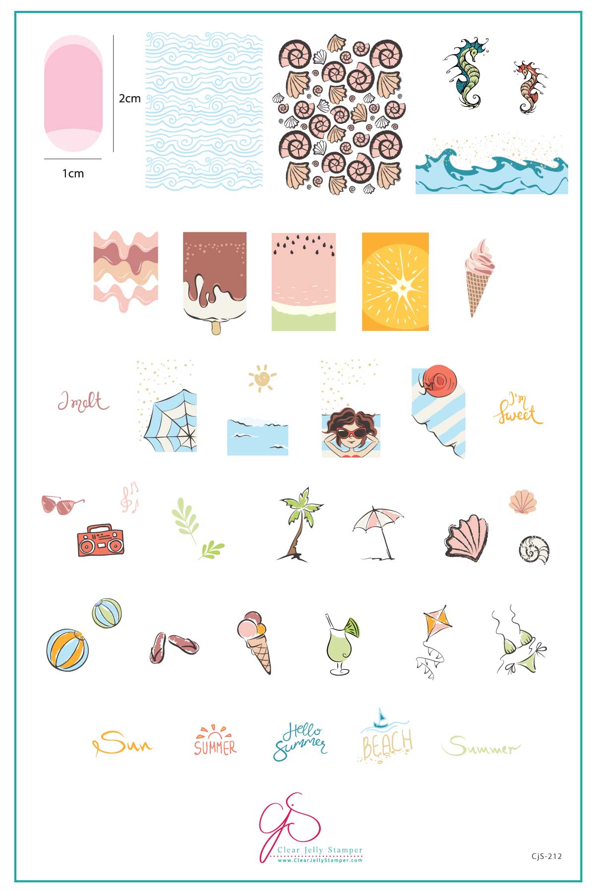 Clear Jelly Stamper- CjS-212- I Melt for Summer