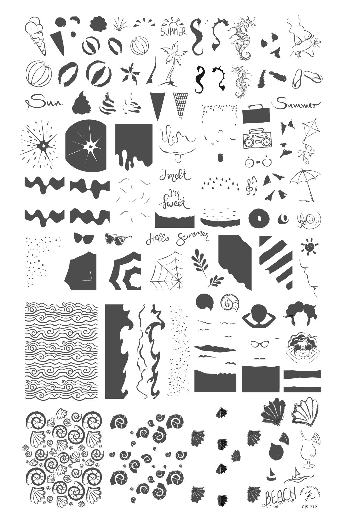 Clear Jelly Stamper- CjS-212- I Melt for Summer