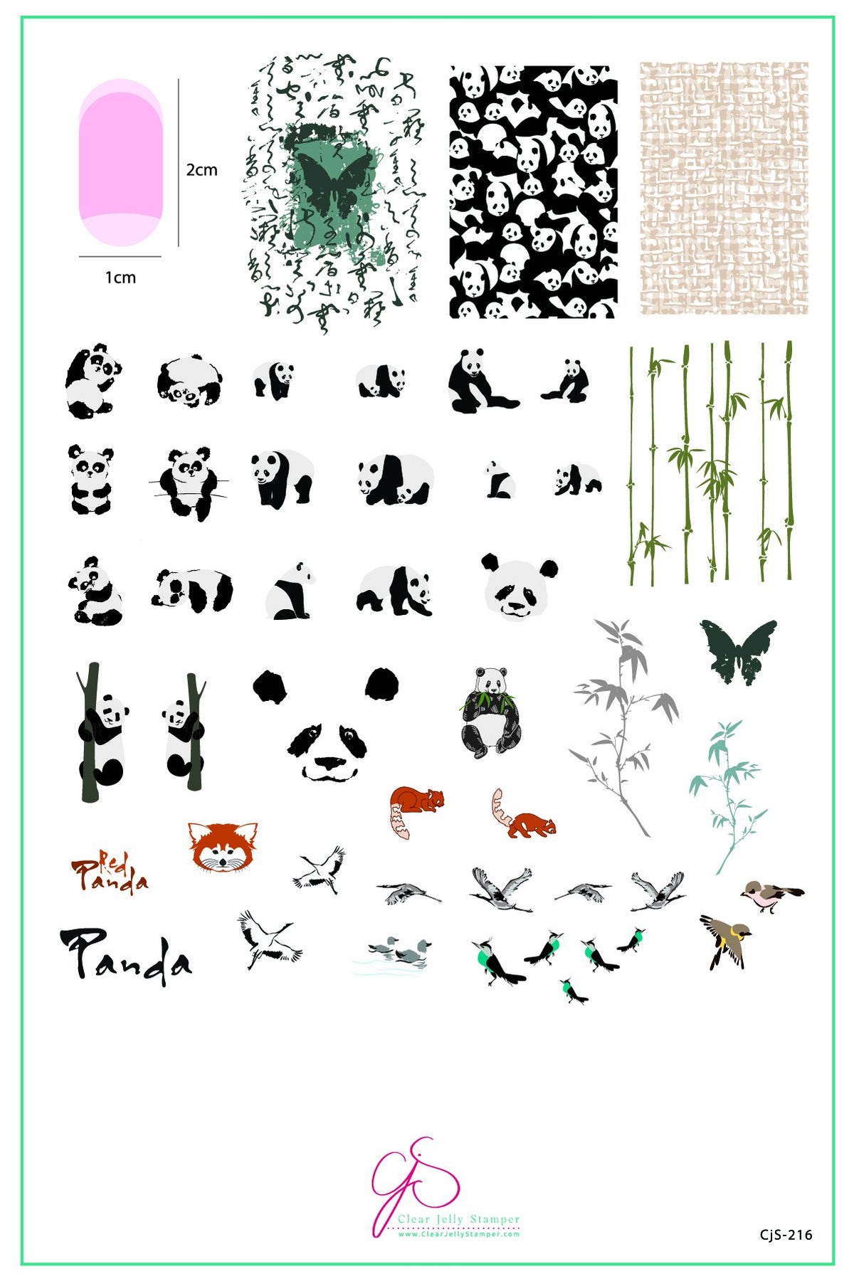 Clear Jelly Stamper- CjS-216- Playful Panda