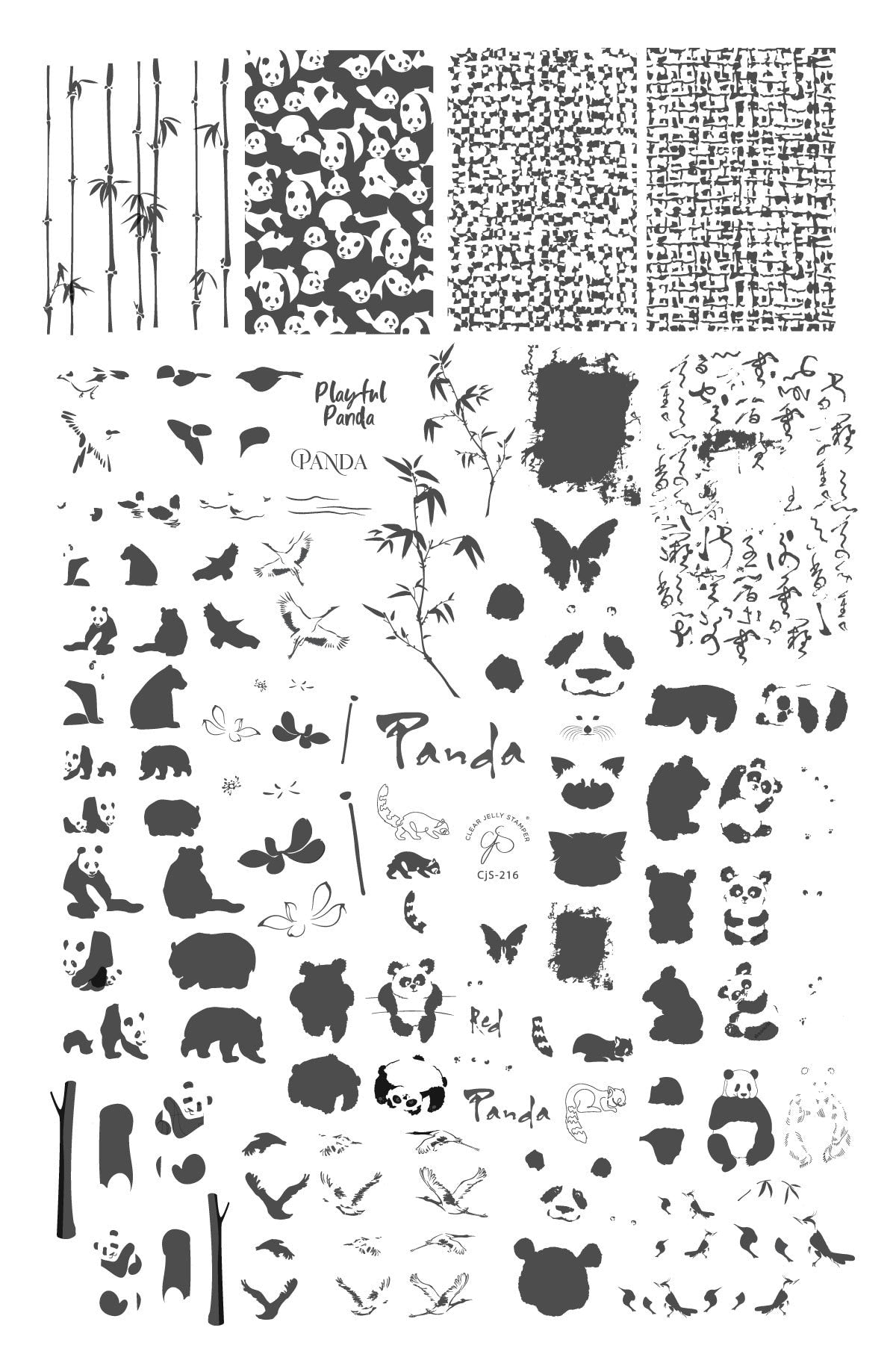 Clear Jelly Stamper- CjS-216- Playful Panda