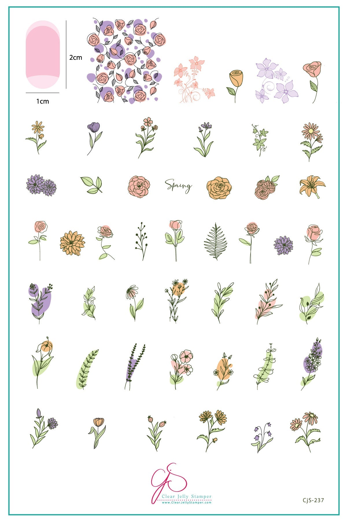 Clear Jelly Stamper- CjS-237- Field of Flowers