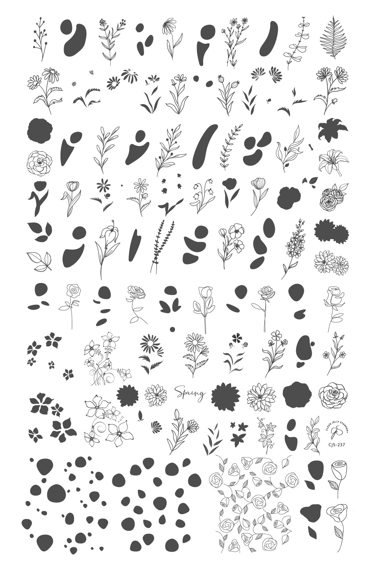 Clear Jelly Stamper- CjS-237- Field of Flowers