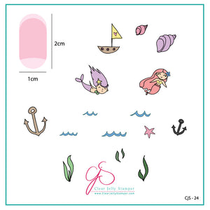 Clear Jelly Stamper- CjS-024- Mermaid Doodle #1