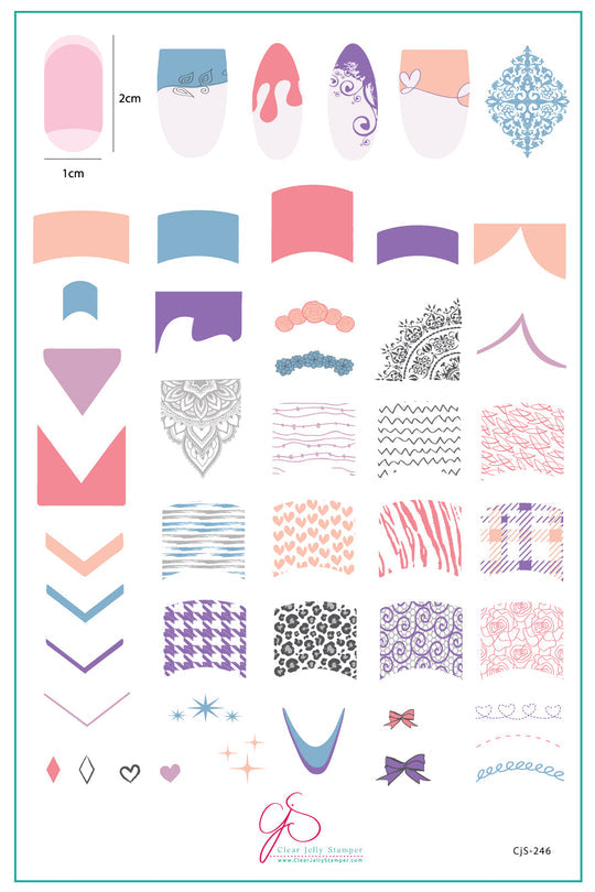 Clear Jelly Stamper- CjS-246- French Mani Maxi