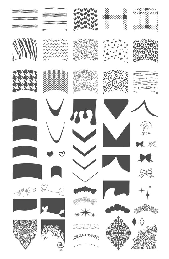 Clear Jelly Stamper- CjS-246- French Mani Maxi