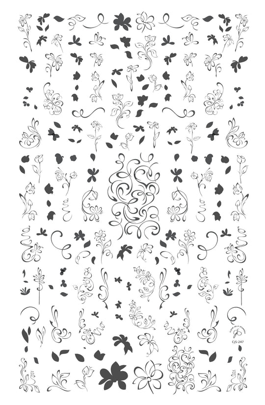 Clear Jelly Stamper- CjS-247- Name that Plate (Garden Swirl)