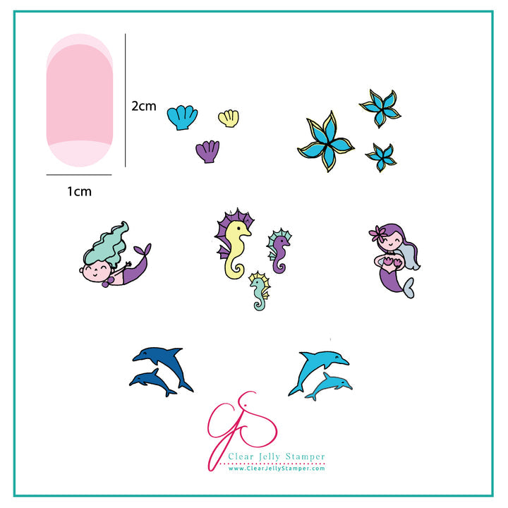 Clear Jelly Stamper- CjS-025- Mermaid Doodle #2