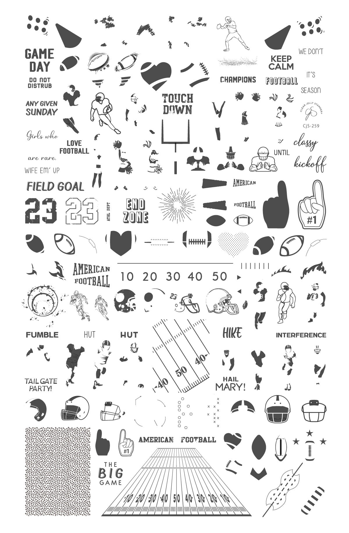 Clear Jelly Stamper- CjS-259- The Big Game