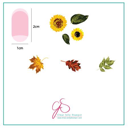 Clear Jelly Stamper- CjS-026- Sunflower & Leaves