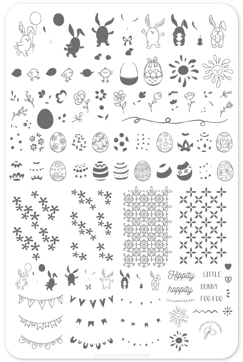 Clear Jelly Stamper- H-31- Bunny Foo Foo