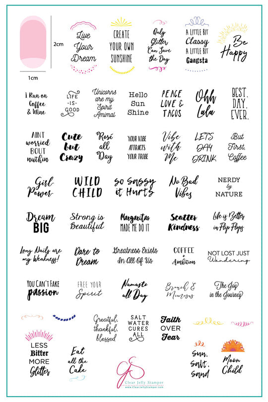 Clear Jelly Stamper- LC-41- Quote-A-Licious