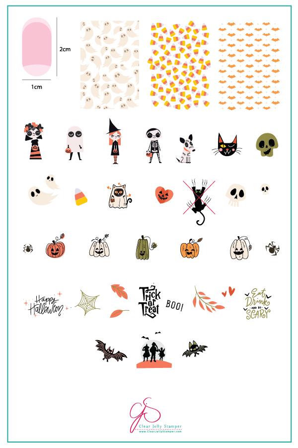 Clear Jelly Stamper- H-42- Trick or Creeping