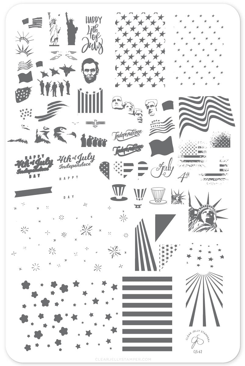 Clear Jelly Stamper- CjS-062- Independence Day