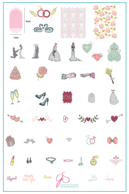 Clear Jelly Stamper- CjS-070- Here Comes the Bride