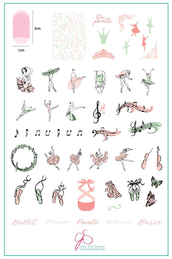 Clear Jelly Stamper- CjS-075- On Pointe