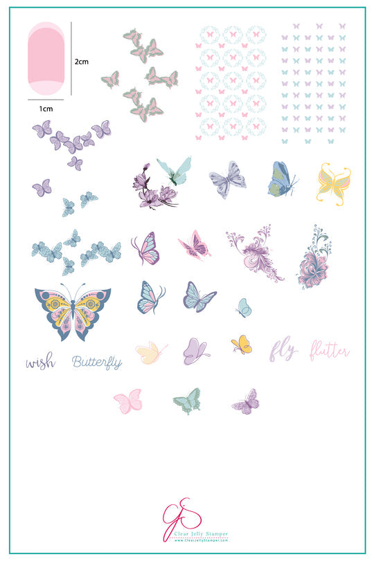 Clear Jelly Stamper- CjS-080- Butterfly Wishes