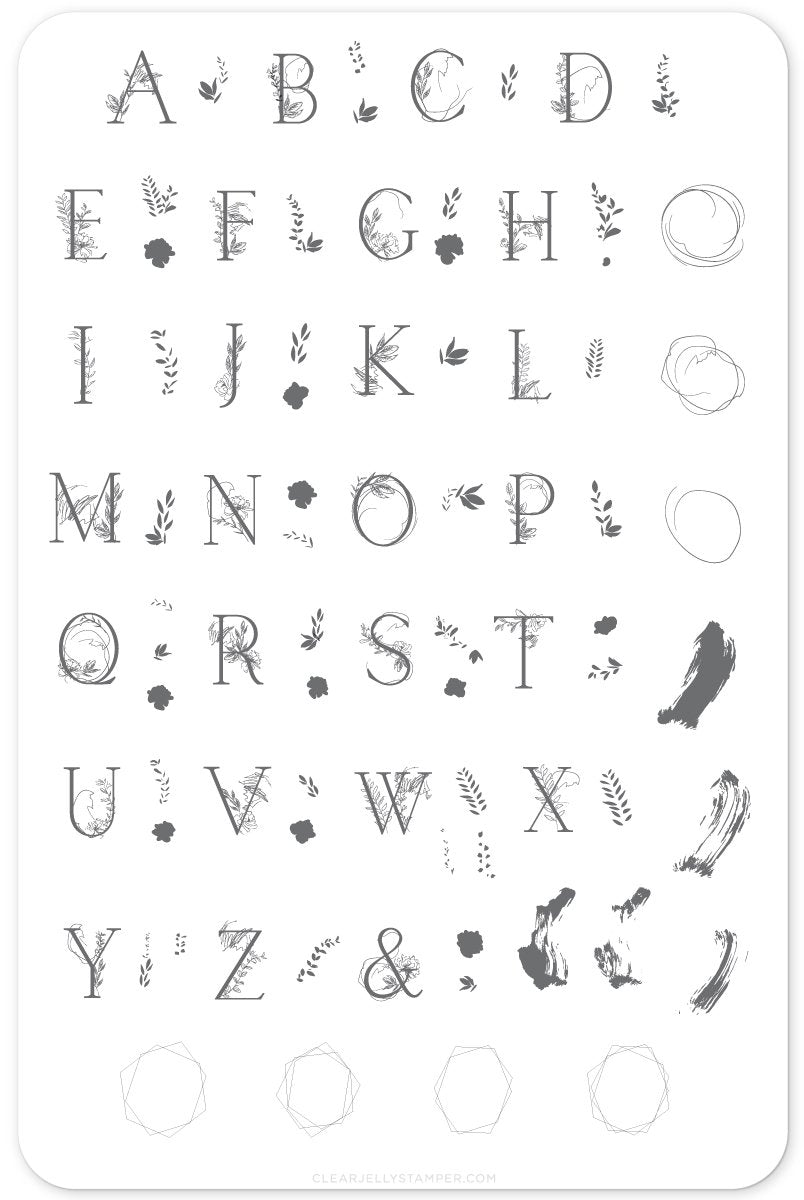 Clear Jelly Stamper- CjS-083- Garden Letters