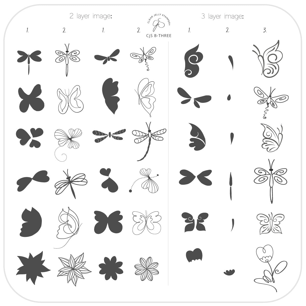 Clear Jelly Stamper- CJS B-THREE- Beginner 3