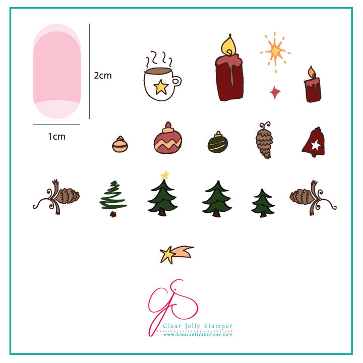 Clear Jelly Stamper- C-06- Cappuccino & Candles