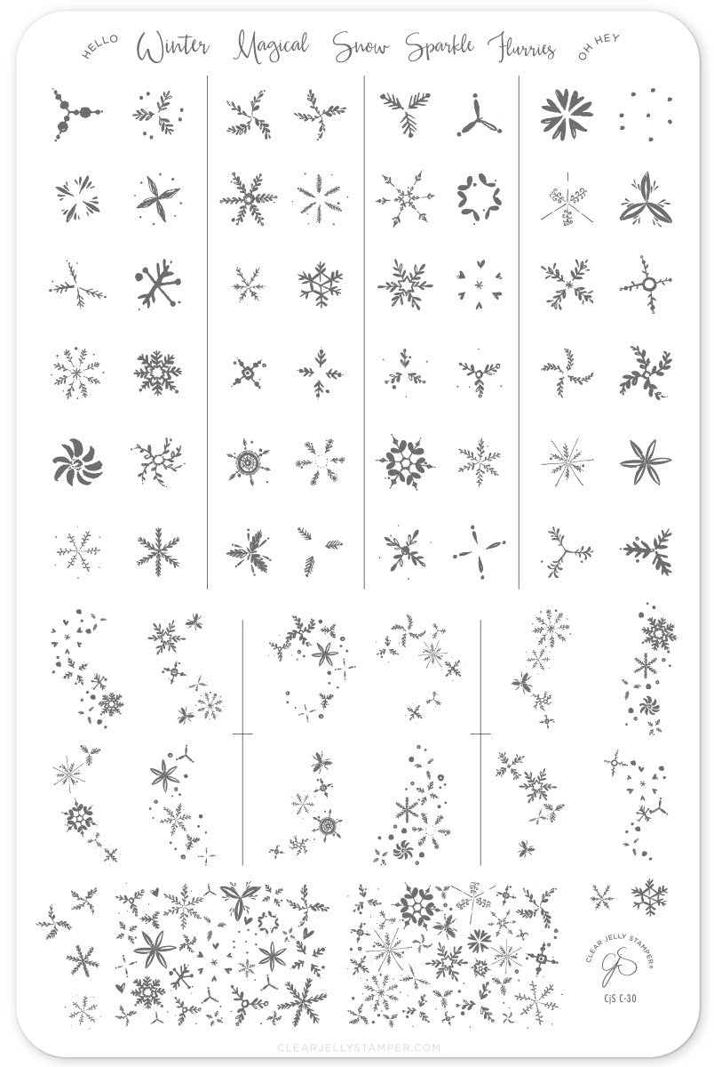 Clear Jelly Stamper- C-30- Painted Snowflakes