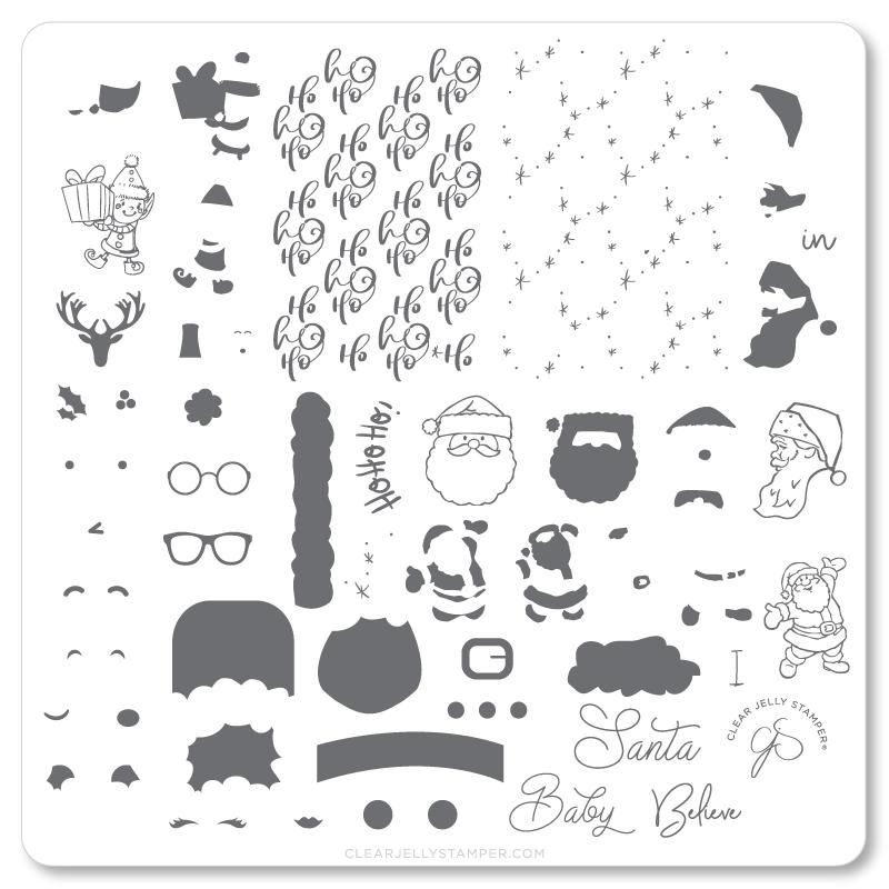 Clear Jelly Stamper- C-34- Classic Santa