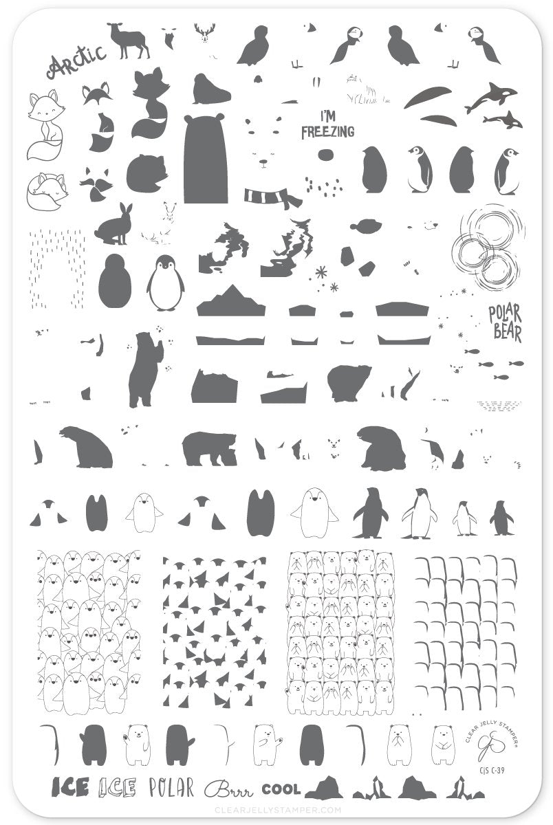 Clear Jelly Stamper- C-39- Arctic Holiday