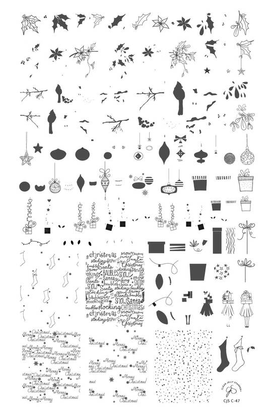 Clear Jelly Stamper- C-47- Mistletoe Wishes