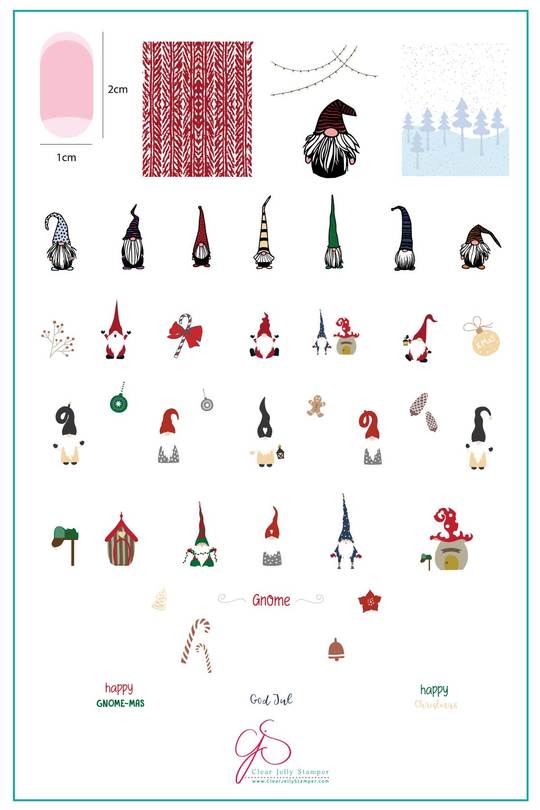 Clear Jelly Stamper- C-48- Gnome-mas