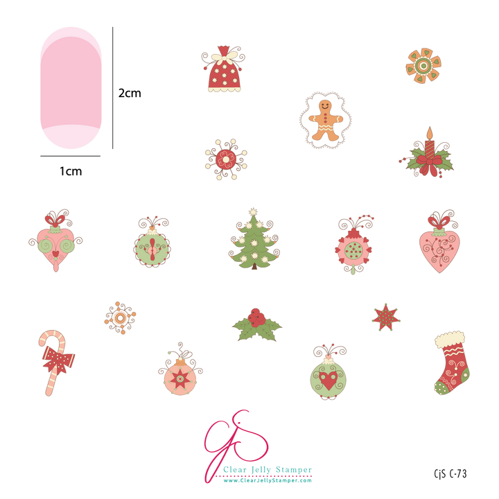 Clear Jelly Stamper- C-73- Ornate Ornaments